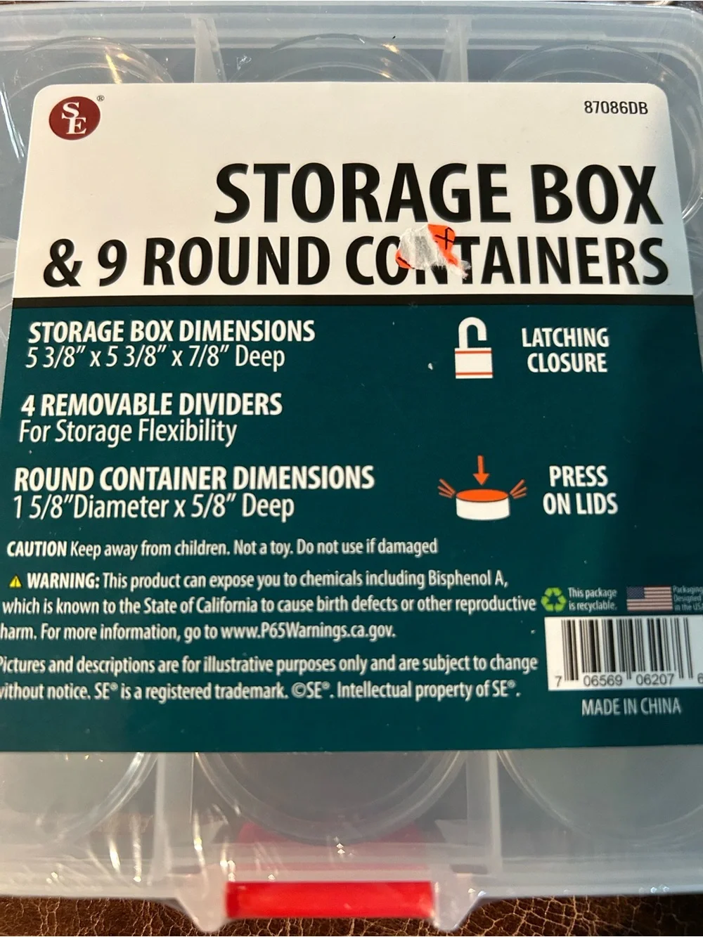 Set of Three Clear Plastic Containers